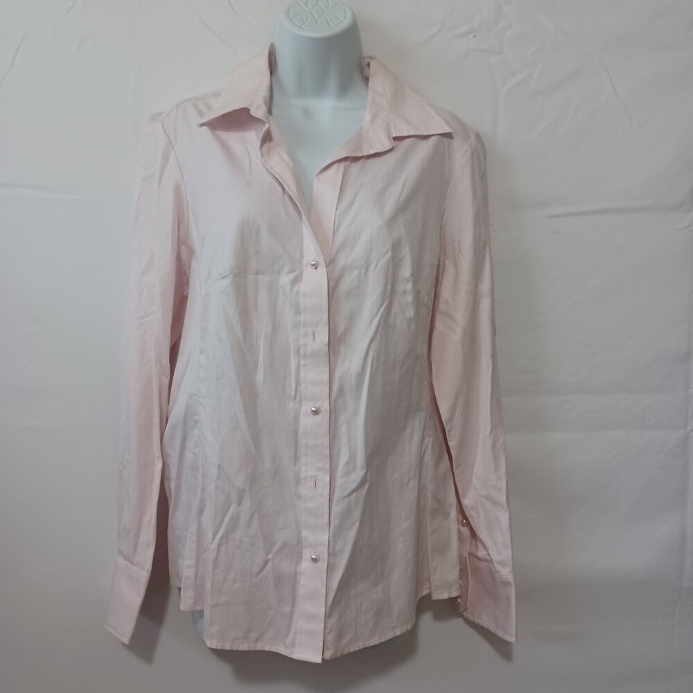 Banana Republic women‎ top pink button up fitted sz L NWT